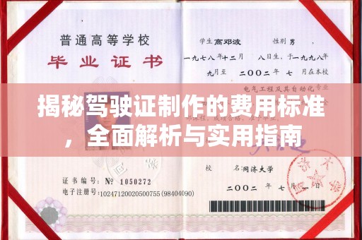 新市揭秘驾驶证制作的费用标准，全面解析与实用指南